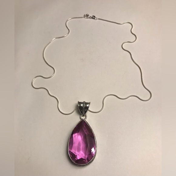 Pink Topaz 925 Sterling Silver Necklace